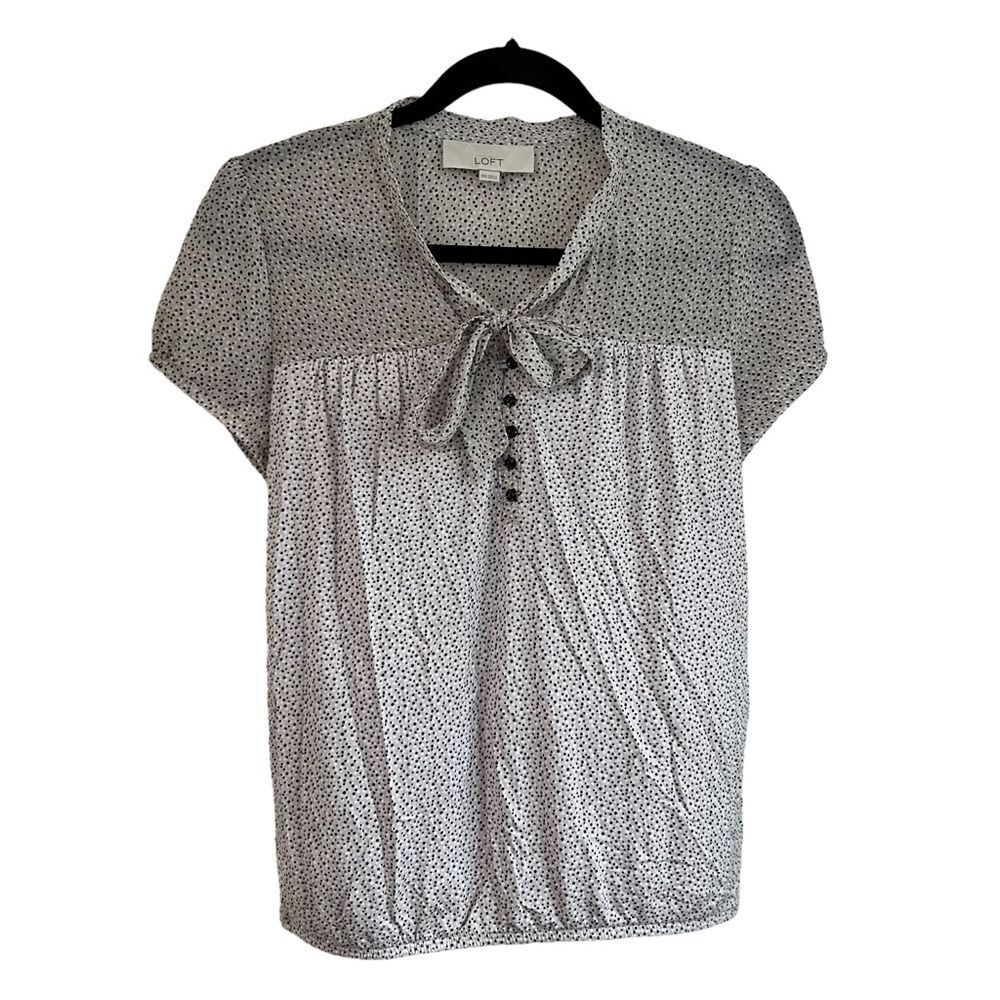 Loft Bow Short Sleeve Blouse‎ XXS Girlcore Romantic Softgirl Mood